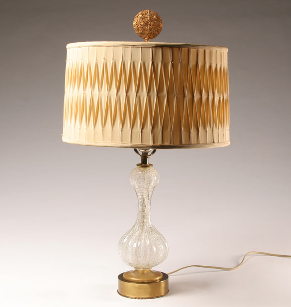 Appraisal: Murano art glass table lamp with gold inclusions near base