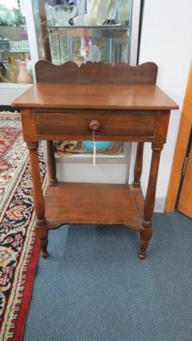 Appraisal: Antique One Drawer Stand lower shelf