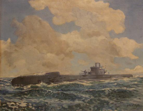 Appraisal: John S Taylor 'H M S Strongbow' surfaced submarine oil