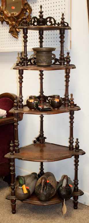 Appraisal: Victorian walnut corner etagere Estimate - No condition report supplied