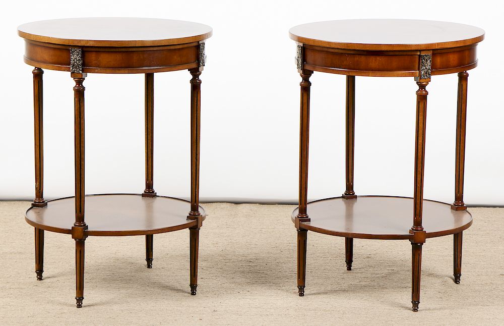 Appraisal: Pair of Modern Continental Style Lamp Tables Pair of Modern