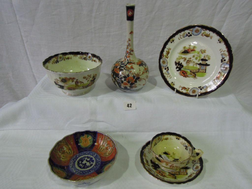 Appraisal: A quantity of teawares decorated with an oriental style landscape