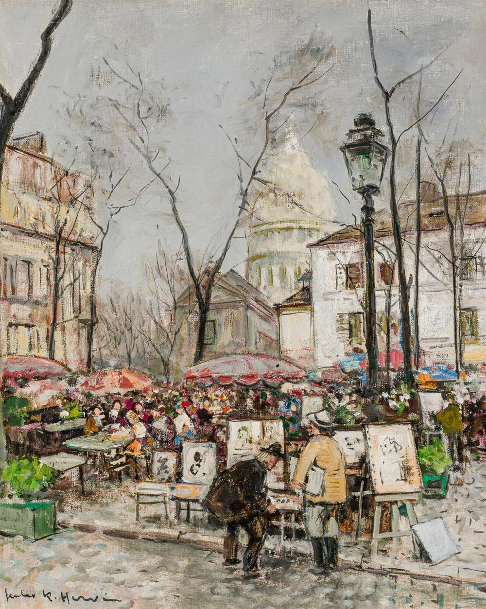 Appraisal: JULES RENE HERVE French - Le Halles Paris oil on