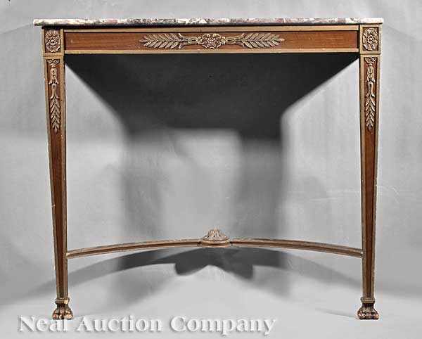 Appraisal: A Belle poque Carved and Parcel Gilt Beechwood Console Table