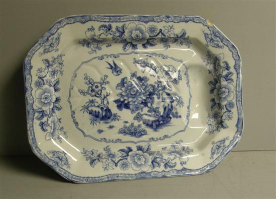 Appraisal: Mason's blue and white octagonal meat plate th century with