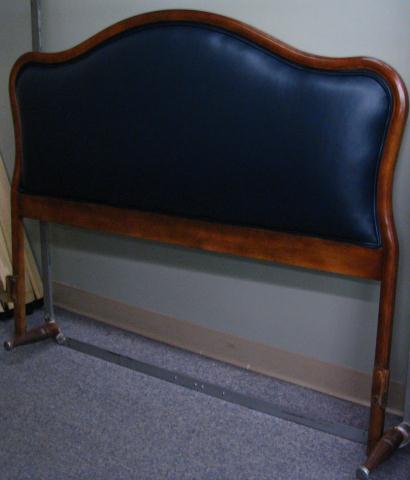 Appraisal: Full size bed mahogany headboard with leather padding and cast