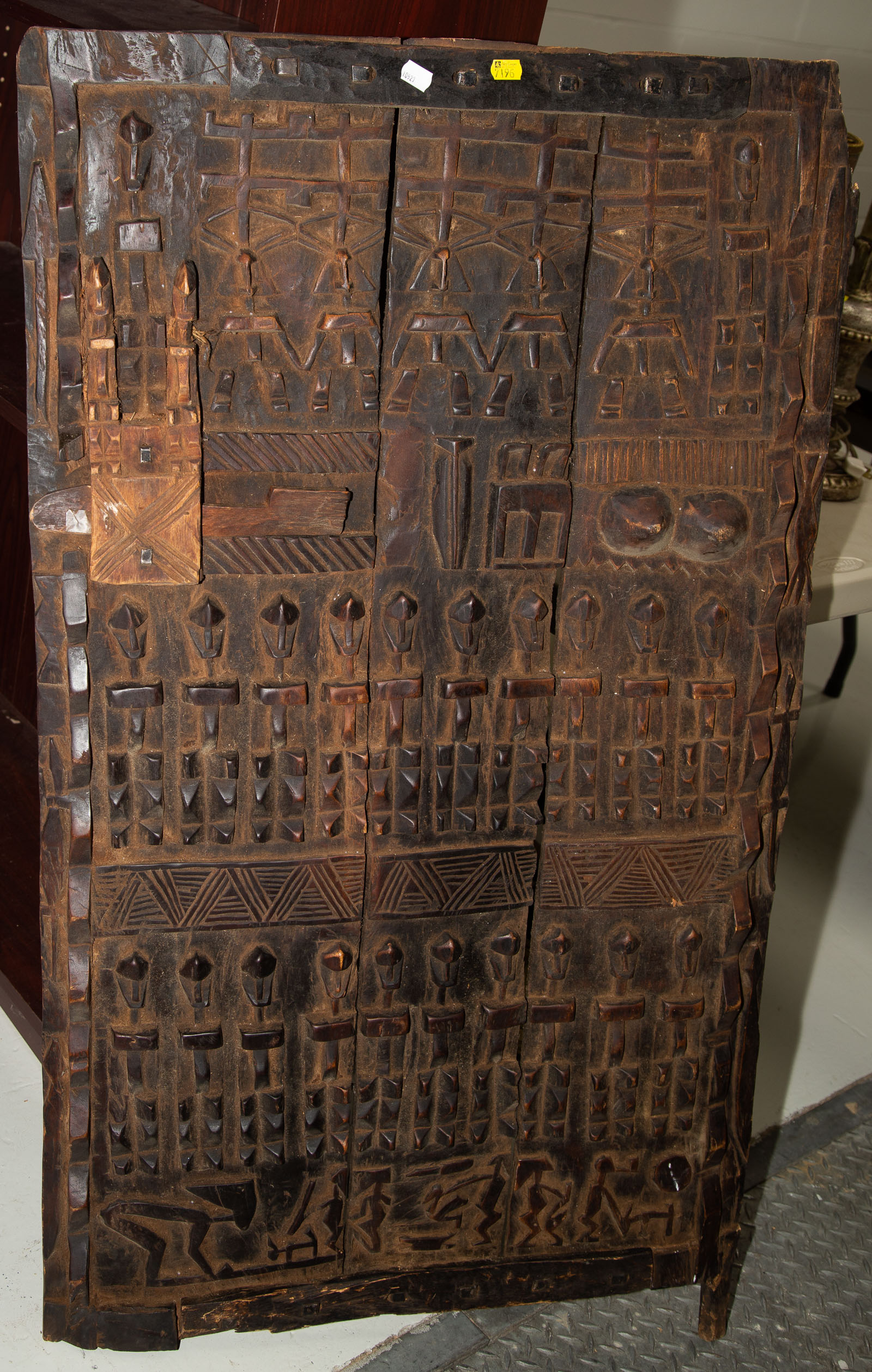 Appraisal: DOGON AFRICAN CARVED WOODEN DOOR Mali late th century in