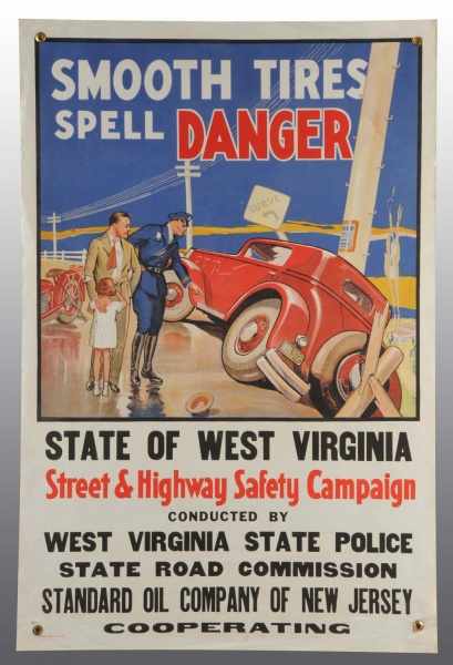 Appraisal: Danger State of West Virginia Canvas Poster Description s Promotion