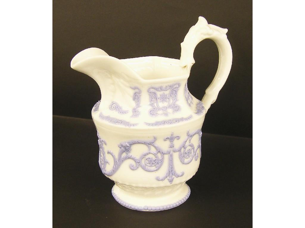 Appraisal: Attractive Victorian milk jug decorated in relief with stylised purple