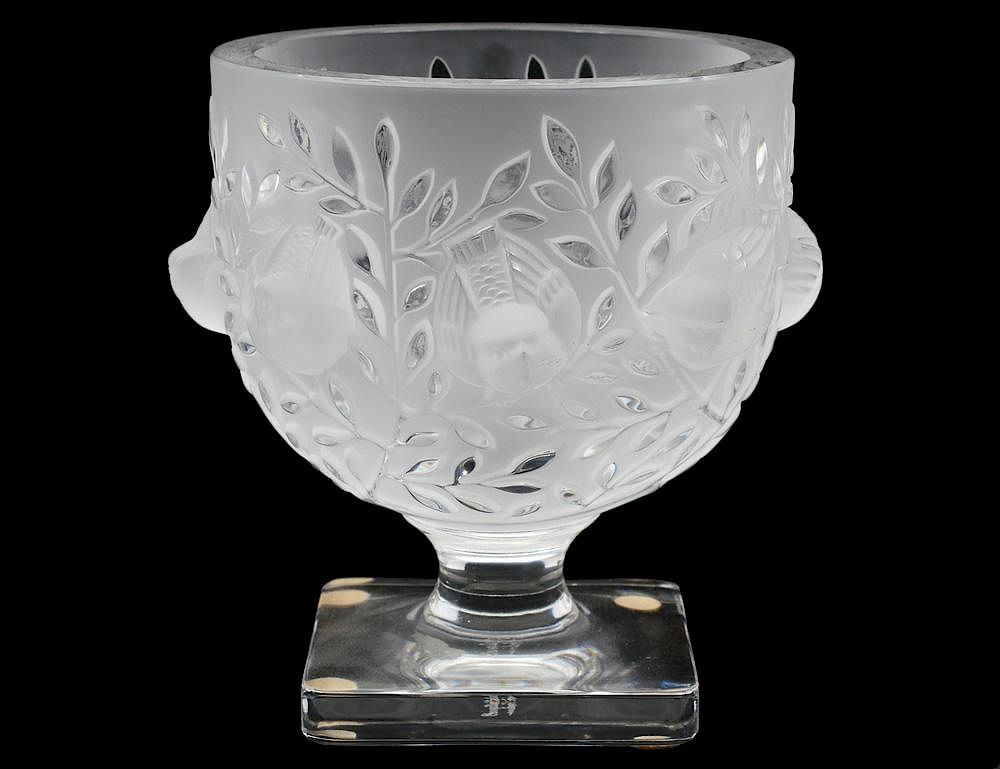 Appraisal: LALIQUE CRYSTAL ELISABETH VASE French Signed Catalog No Height