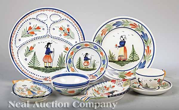 Appraisal: A Quimper Faience Partial Dinner Service c marked HB for