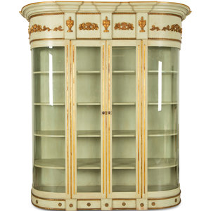 Appraisal: An Empire Style Painted and Parcel Gilt Vitrine Cabinet th