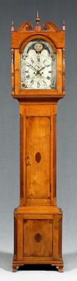 Appraisal: Rare Virginia Frye and Davis clock inlaid walnut case with