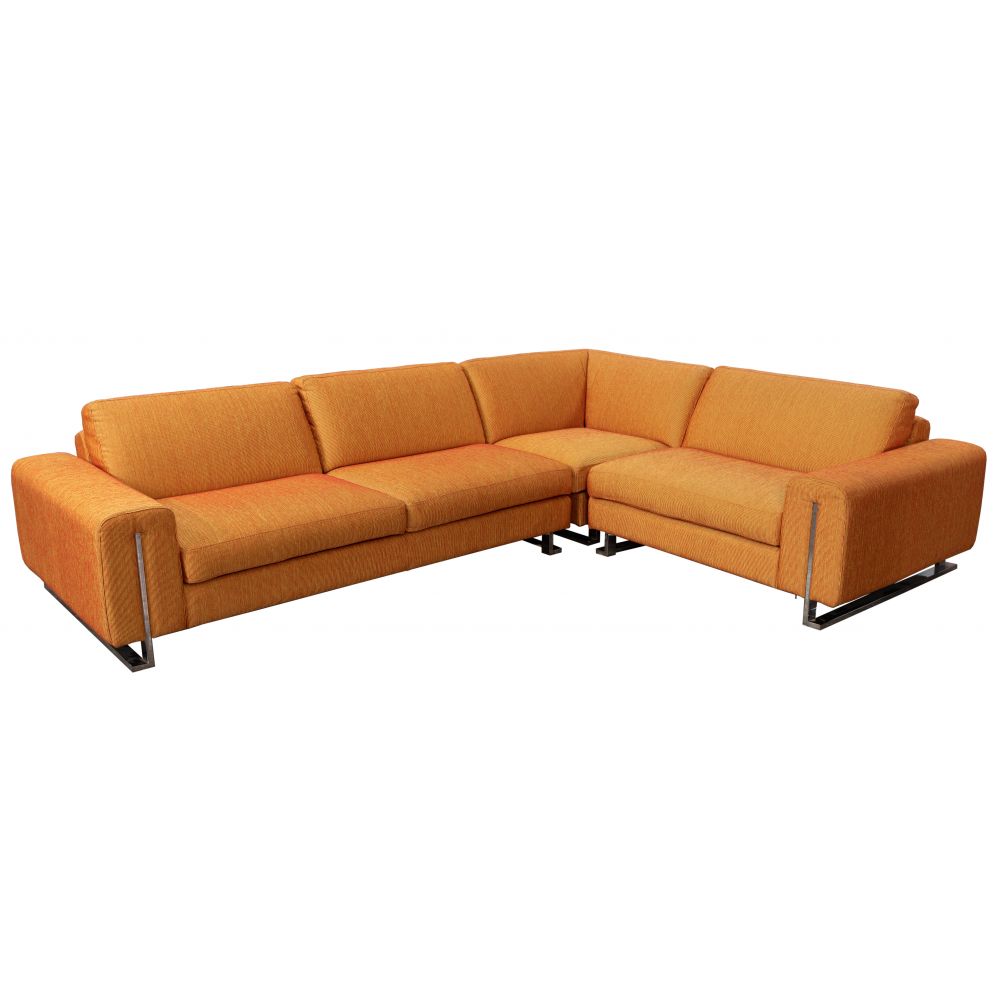 Appraisal: ROCHE BOBOIS SECTIONAL SOFA pieces having orange and gold pin