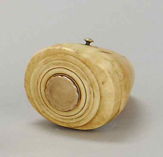 Appraisal: CARVED WHALE IVORY MULL th CenturyMade from the tip of