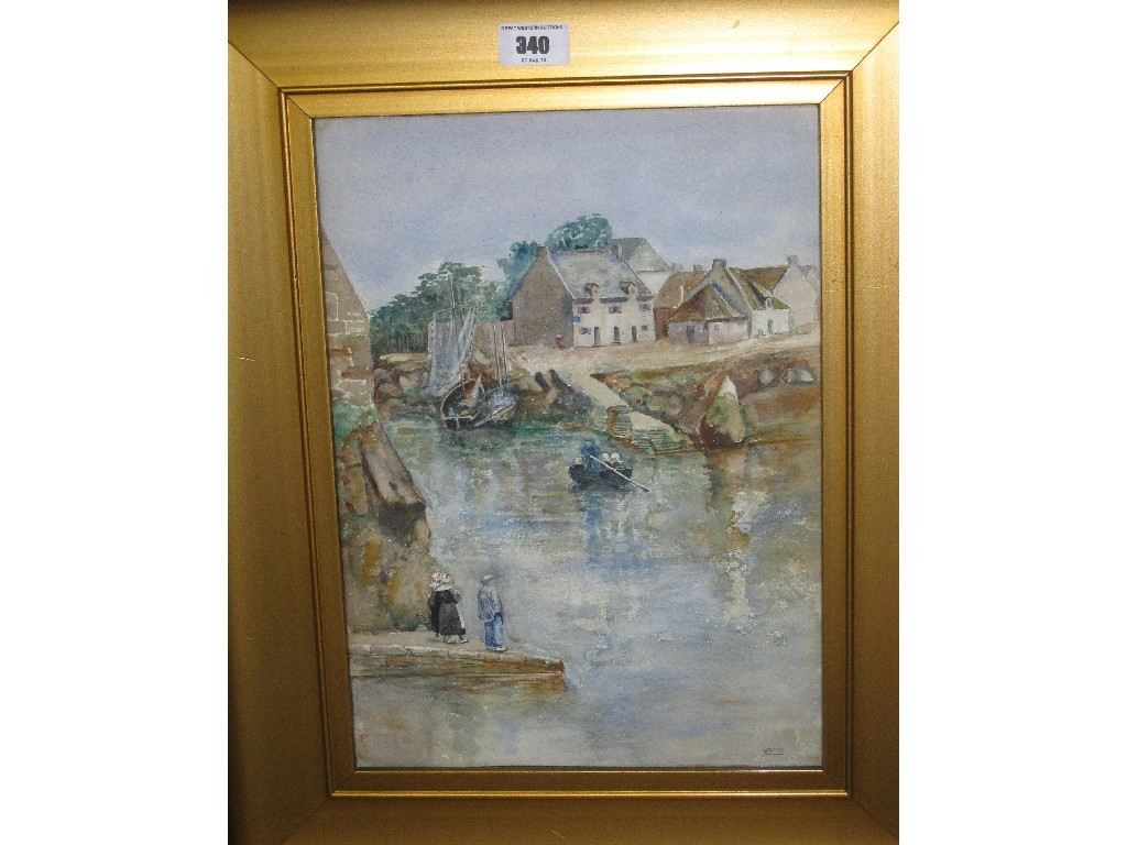 Appraisal: Watercolour harbour scene signed J BOYLE