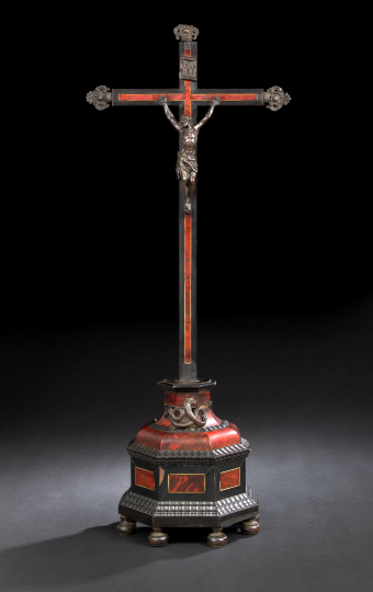 Appraisal: Large European Standing Devotional Crucifix second half th century the