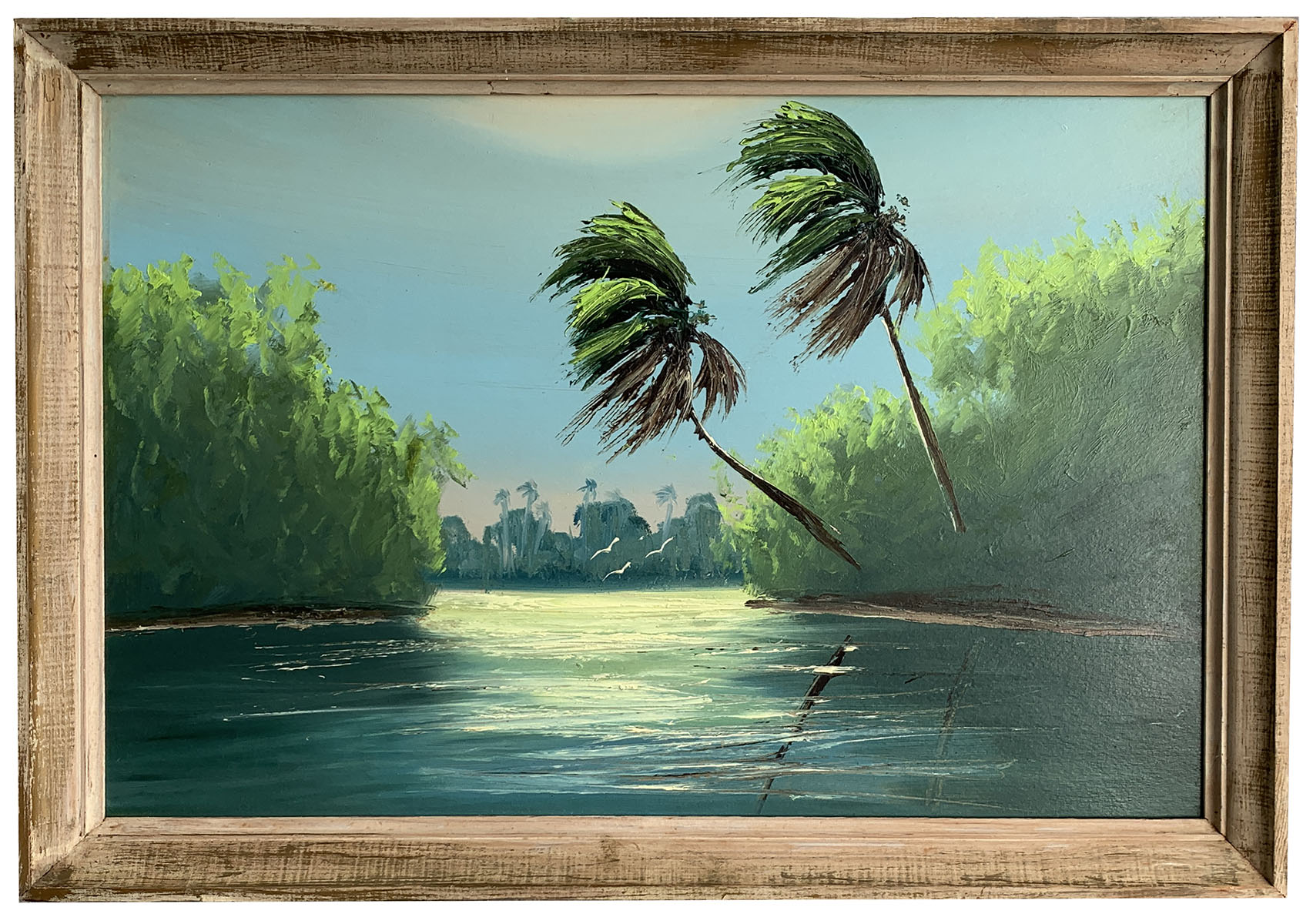 Appraisal: HAIR Alred American - Unsigned Florida Highwaymen River Scene Oil