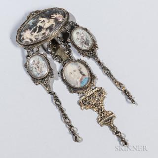 Appraisal: French Gold and Mother-of-pearl Chatelaine th century lacking or indistinct