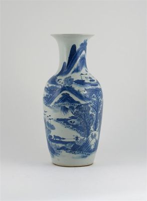 Appraisal: A Chinese blue and white vase painted with small figures