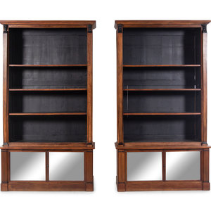 Appraisal: A Pair of Italian Parcel Ebonized Walnut Bookcases th Century