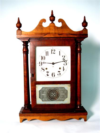 Appraisal: Mahogany pillar and scroll shelf clock F O Andrews nd