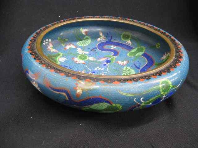 Appraisal: Chinese Cloisonne ''Fighting Dragons'' Bowl signed '' diameter excellent