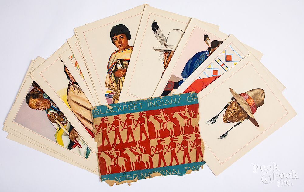 Appraisal: Blackfeet Indians of Glacier National Park lithographs Exclusive on Bidsquare