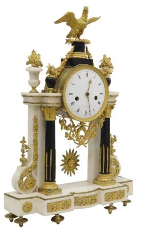 Appraisal: French Louis XVI style portico clock early th c white