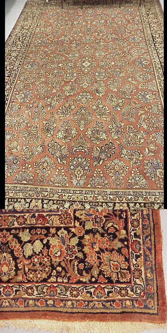 Appraisal: Antique Persian Sarouk carpet ' x ' orange field with