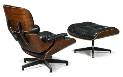 Appraisal: Leather lounge chair and ottomancharles eames - for herman miller