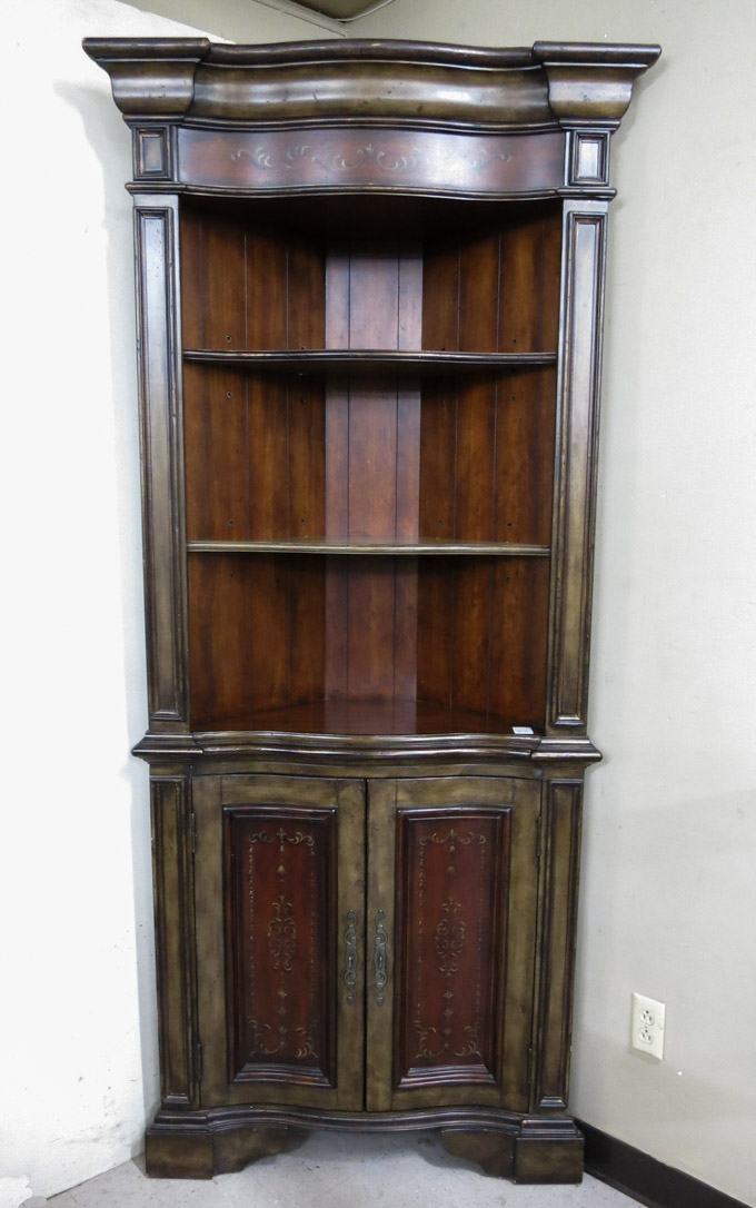 Appraisal: FEDERAL STYLE PAINT DECORATED CORNER DISPLAY CABINET made in China