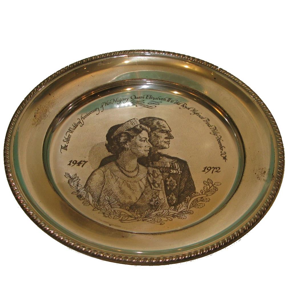 Appraisal: A framed Churchill silver dish limited edition silver gilt central