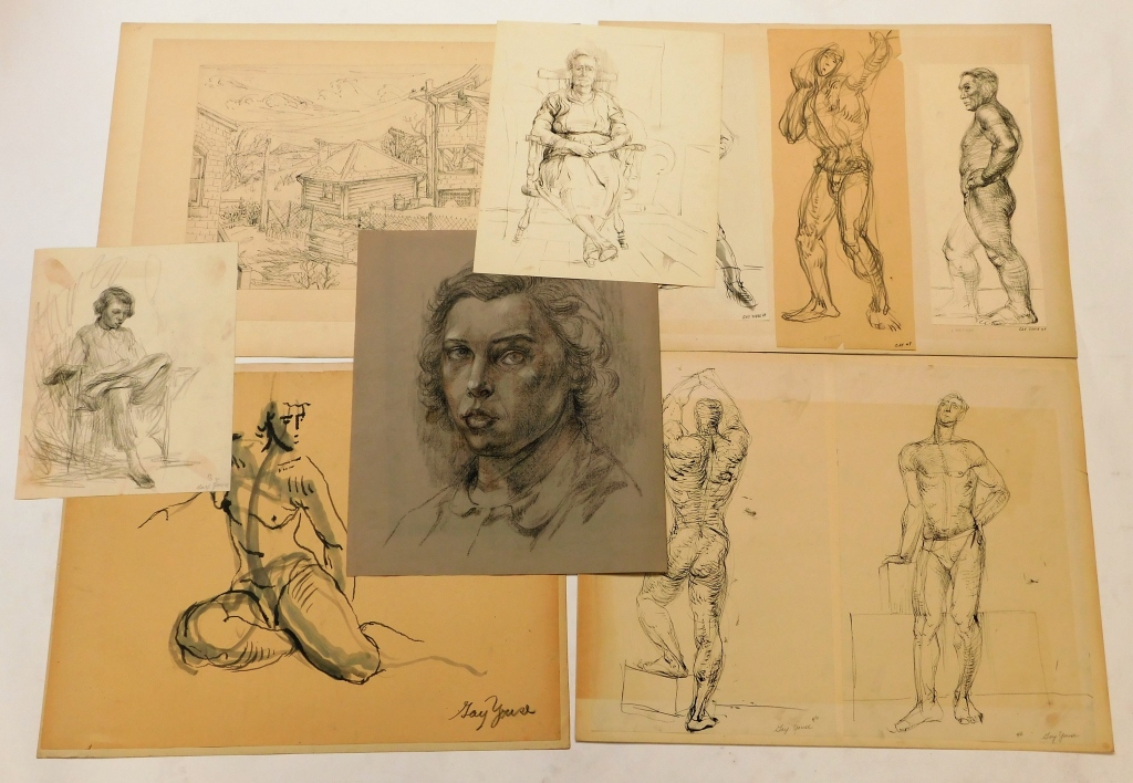 Appraisal: GERTRUDE ANN YOUSE ILLUSTRATIVE STUDY DRAWINGS Massachusetts th CenturyGroup includes