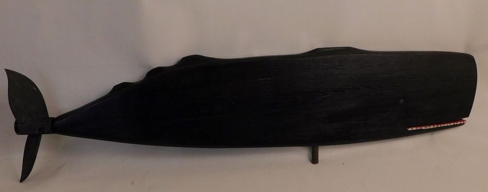 Appraisal: A OTTISON WOOD WHALE WHIRLIGIG Vintage carved and painted large