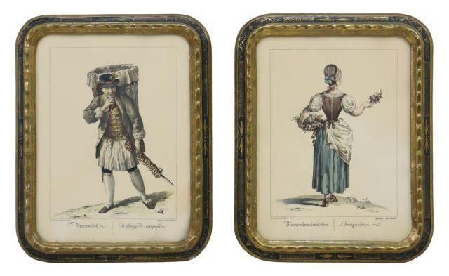 Appraisal: lot of Framed hand-colored engravings on paper after Johann Christian