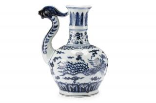 Appraisal: Unique Chinese Porcelain Vase with Phoenix Handle Chinese th century