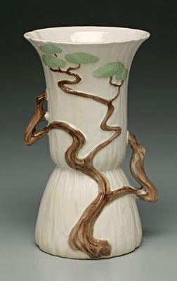 Appraisal: Roseville Ming Tree vase openwork twig style handles bonsai foliage