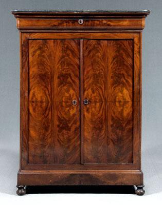 Appraisal: French Restoration mahogany cabinet original gray to black marble top