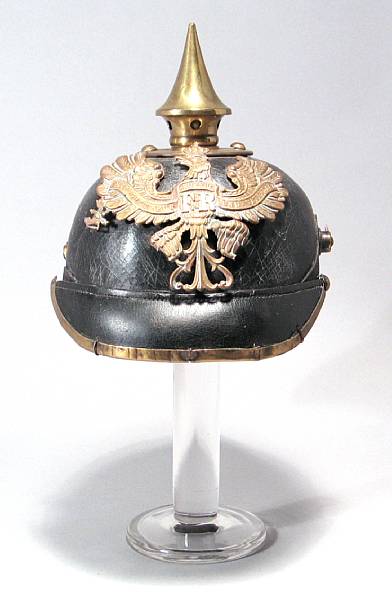 Appraisal: A Prussian line infantry other ranks pickelhaube The black leather