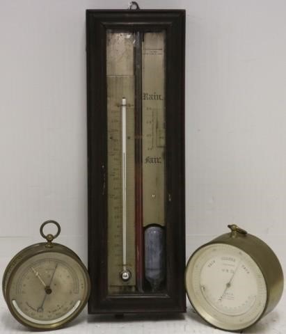 Appraisal: BAROMETERS AND HYDROMETER TO INCLUDE AN ADIE STRAND LONDON DIAMETER