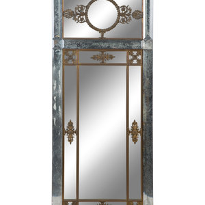 Appraisal: A French Empire Style Pier Mirror with Bronze Mounts th