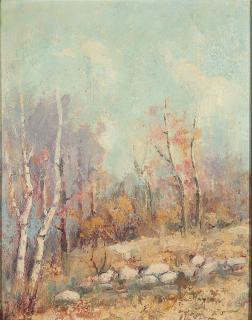 Appraisal: AN EARLY OTH C IMPRESSIONIST LANDSCAPE An oil on artist's