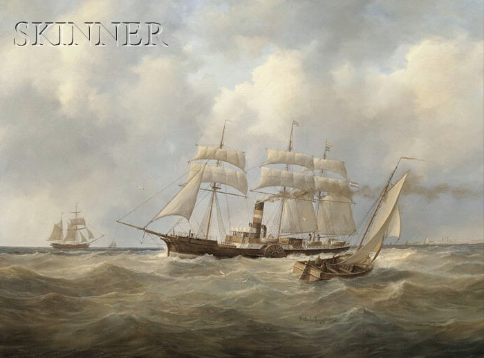 Appraisal: Peter J Sterkenburg Dutch - View of Coastal Craft with