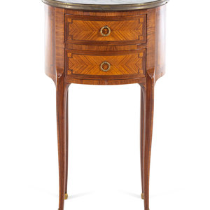 Appraisal: A Louis XV XVI Transitional Style Tulipwood Mahogany and Parquetry