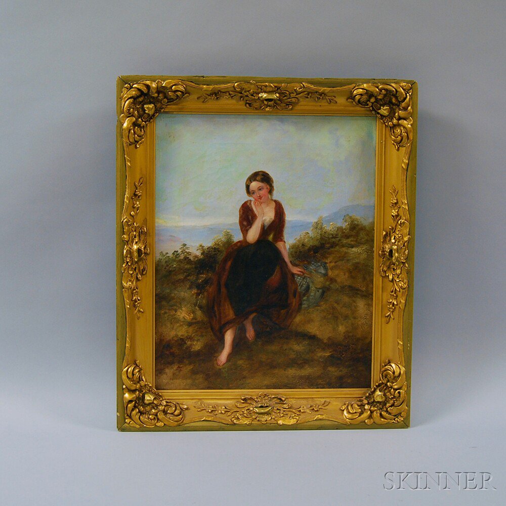 Appraisal: Anglo American School th Century Portrait of a Woman Seated