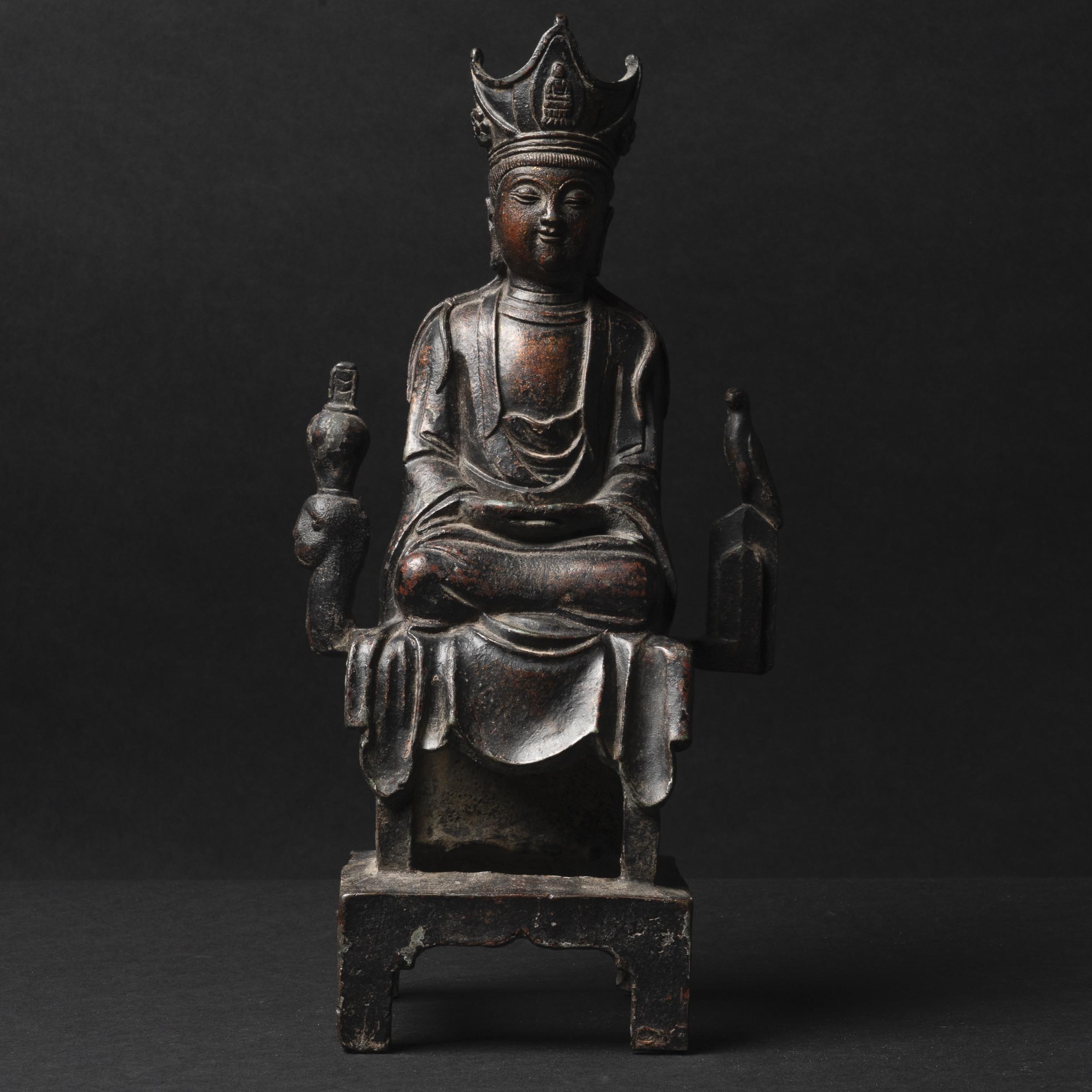 Appraisal: A Lacquered Bronze Seated Figure of a Bodhisattva Qianlong Period