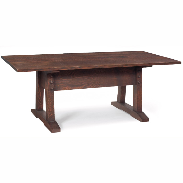 Appraisal: Warren Hile director's table contemporary based on Gustav Stickley rectangular