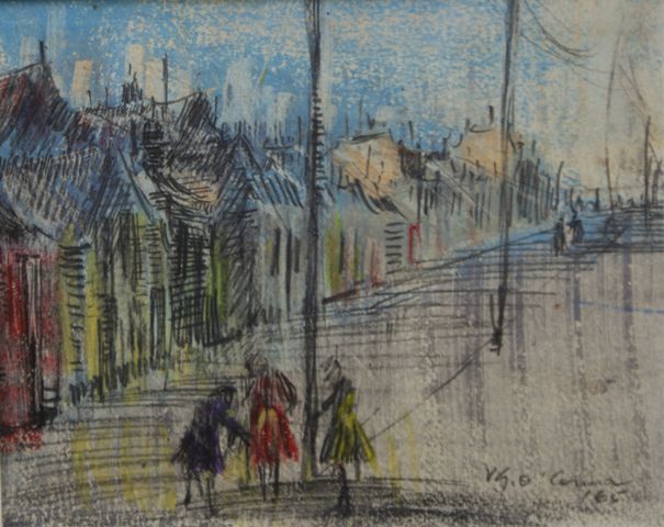 Appraisal: Vic O'Connor born Street Scene pastel signed and dated 'V