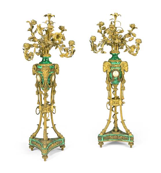 Appraisal: A pair of large Louis XVI style gilt bronze and